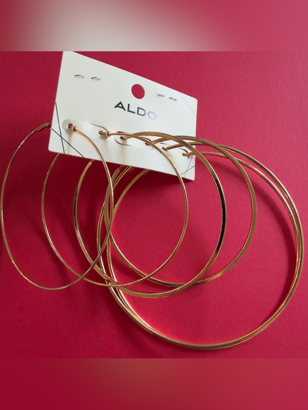 ALDO Gold Tone Multi-Hoop Earring Set - Mixed Hoop Styles